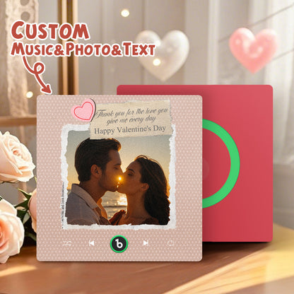 Imán de nevera personalizado con foto y texto corazón regalo San Valentín