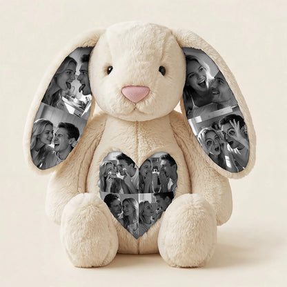 Custom Ears & Belly Custom Photo Bunny Plush For Couples Anniversary Gifts