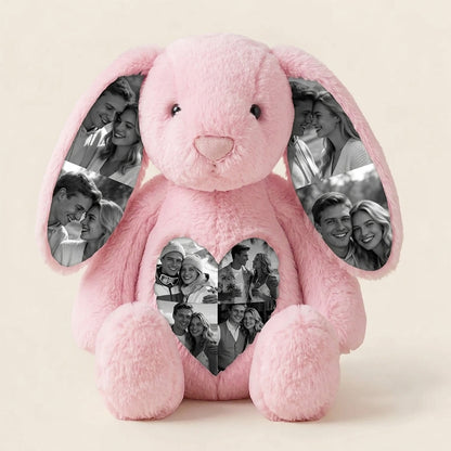 Custom Ears & Belly Custom Photo Bunny Plush For Couples Anniversary Gifts