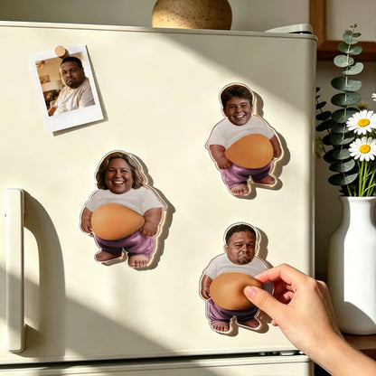 Imán de nevera personalizado 3 pegatinas cara suave regalo divertido Día del Padre