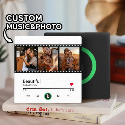 Imán de Nevera Personalizado con Música y Foto Regalo Único para Parejas