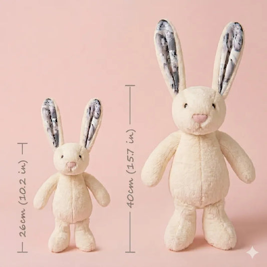 Custom Photo Bunny Plush Personalized Hidden Ear Picture Gift for Couples Anniversary Mother's Day Gifts