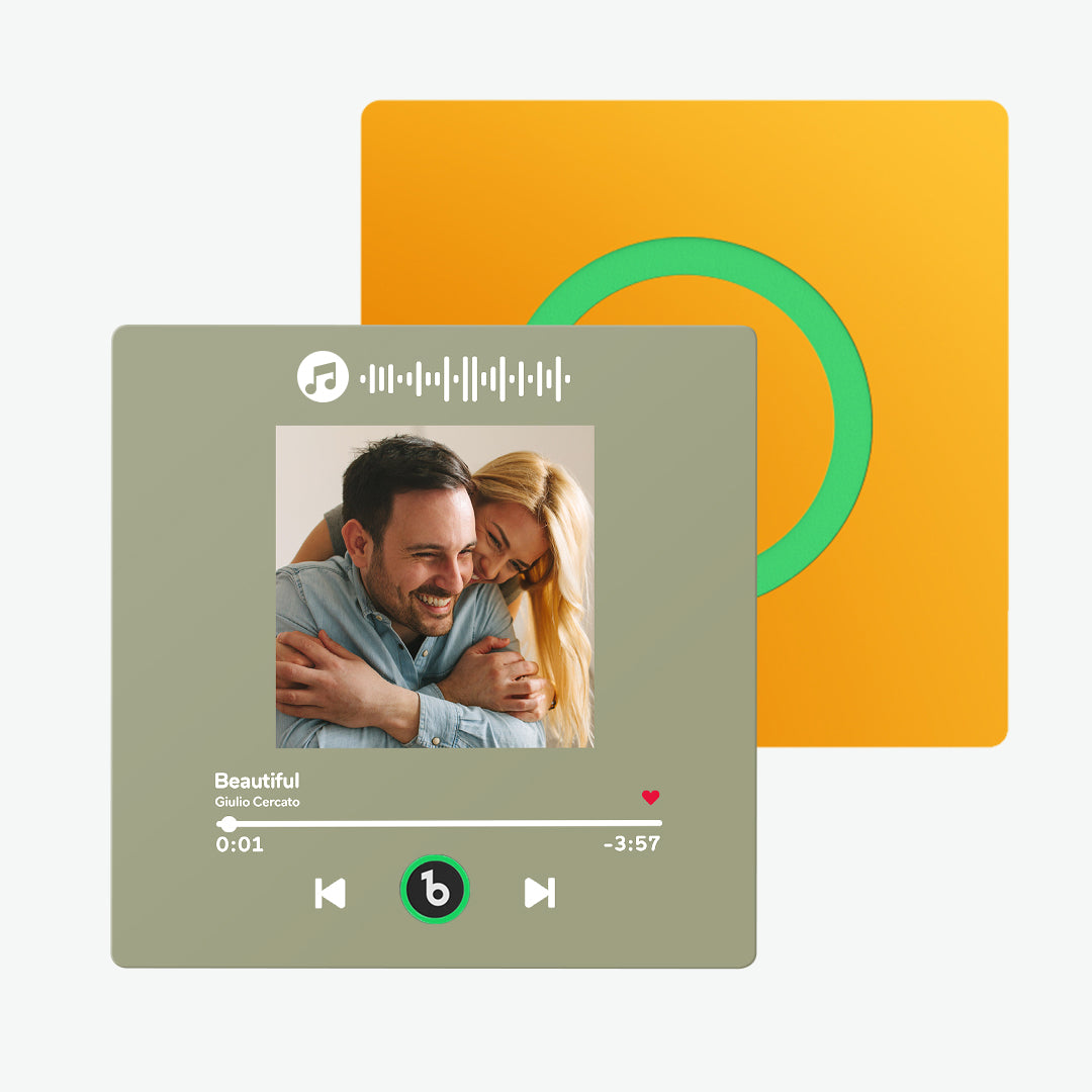 Imán de nevera personalizado con foto y música, regalo único para pareja
