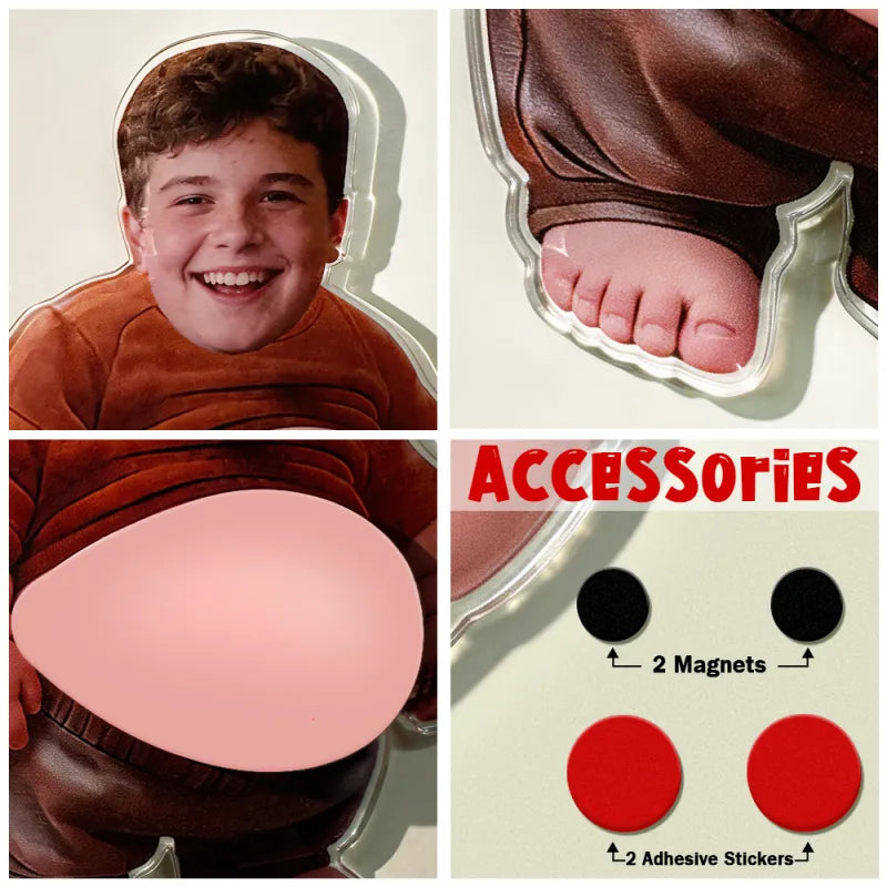 Imán de nevera personalizado 3 pegatinas cara suave regalo divertido Día del Padre