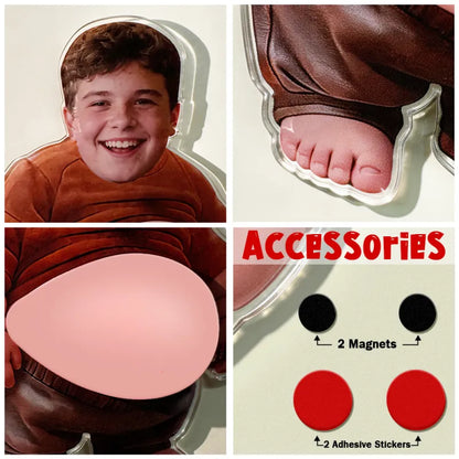 Imán de nevera personalizado 3 pegatinas cara suave regalo divertido Día del Padre