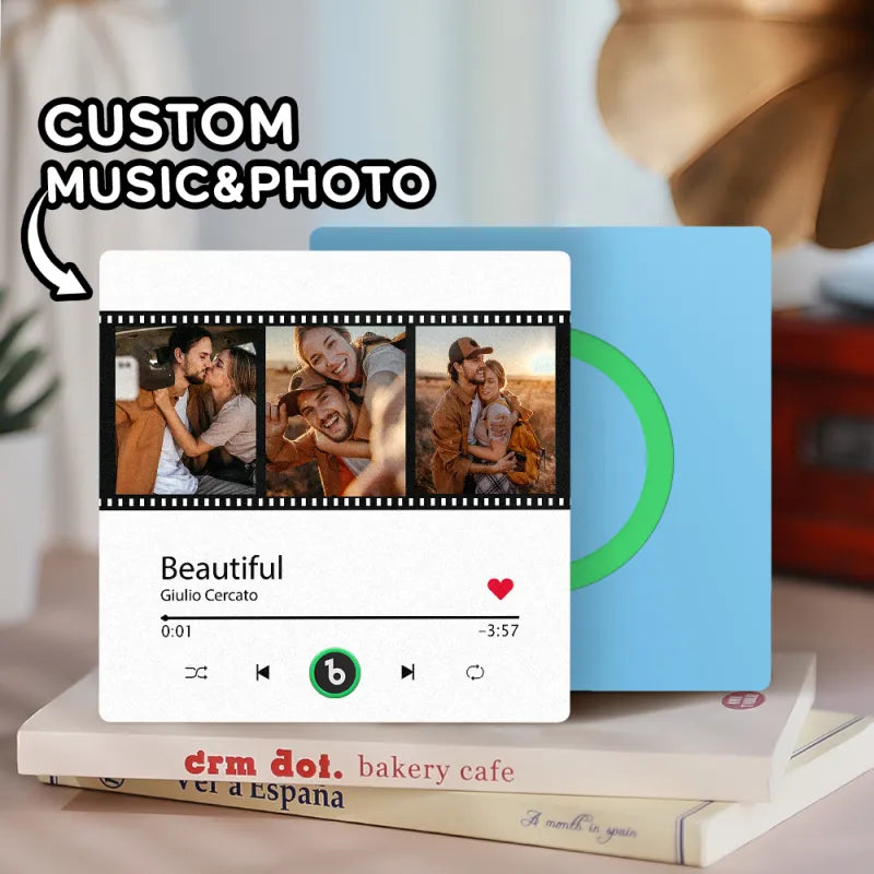 Imán de Nevera Personalizado con Música y Foto Regalo Único para Parejas
