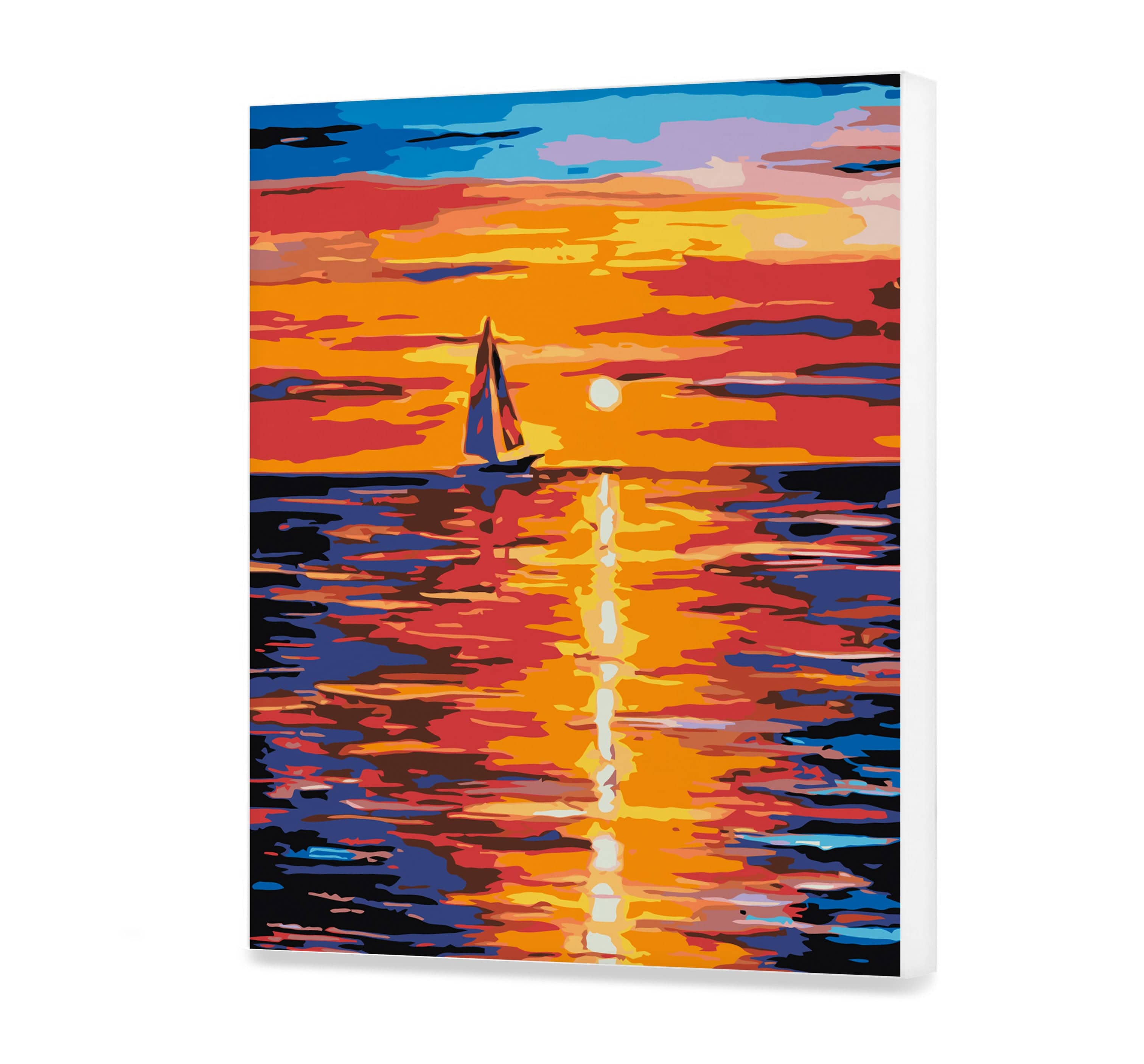 Sunset Sea Sail colorido Agua (CH0066)