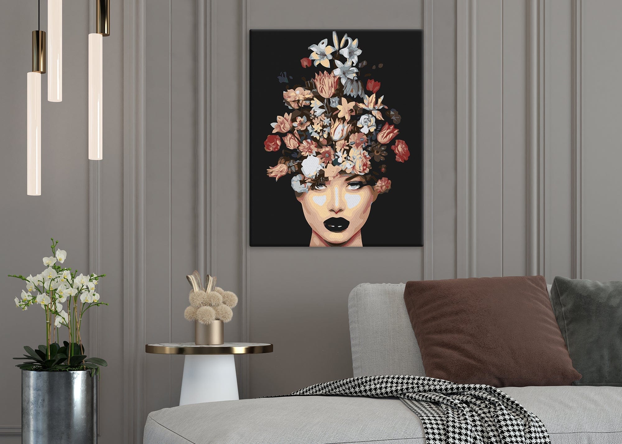 Una mujer con un peinado floral (SC0769)