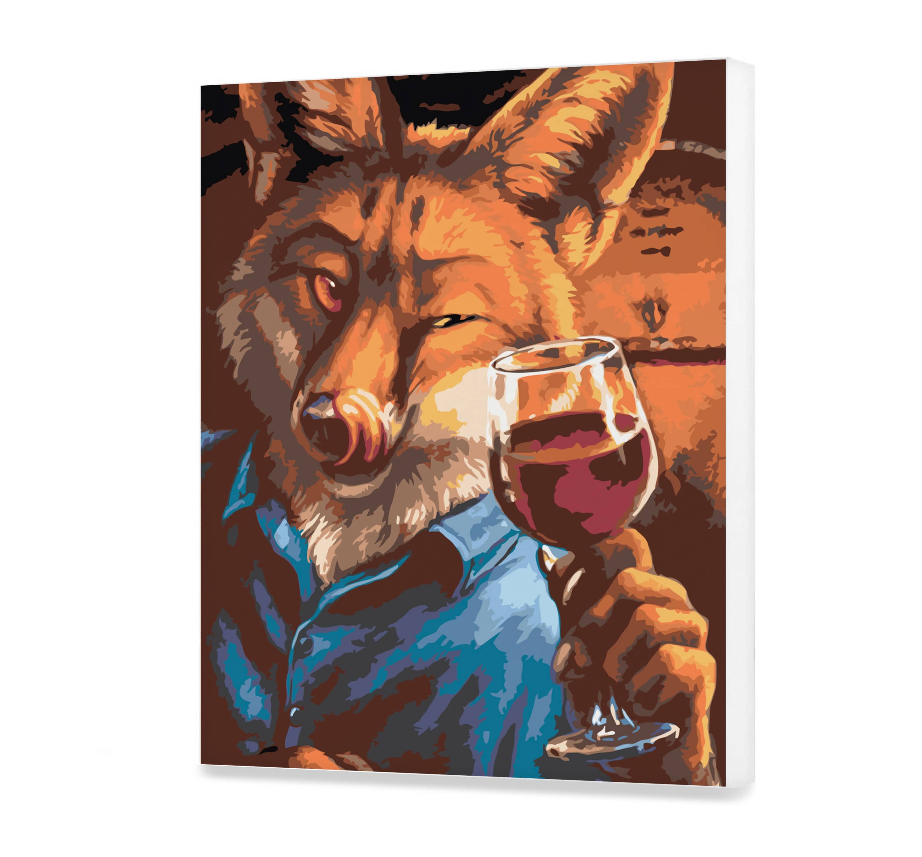 Funny Fox With Wine (JD0044)