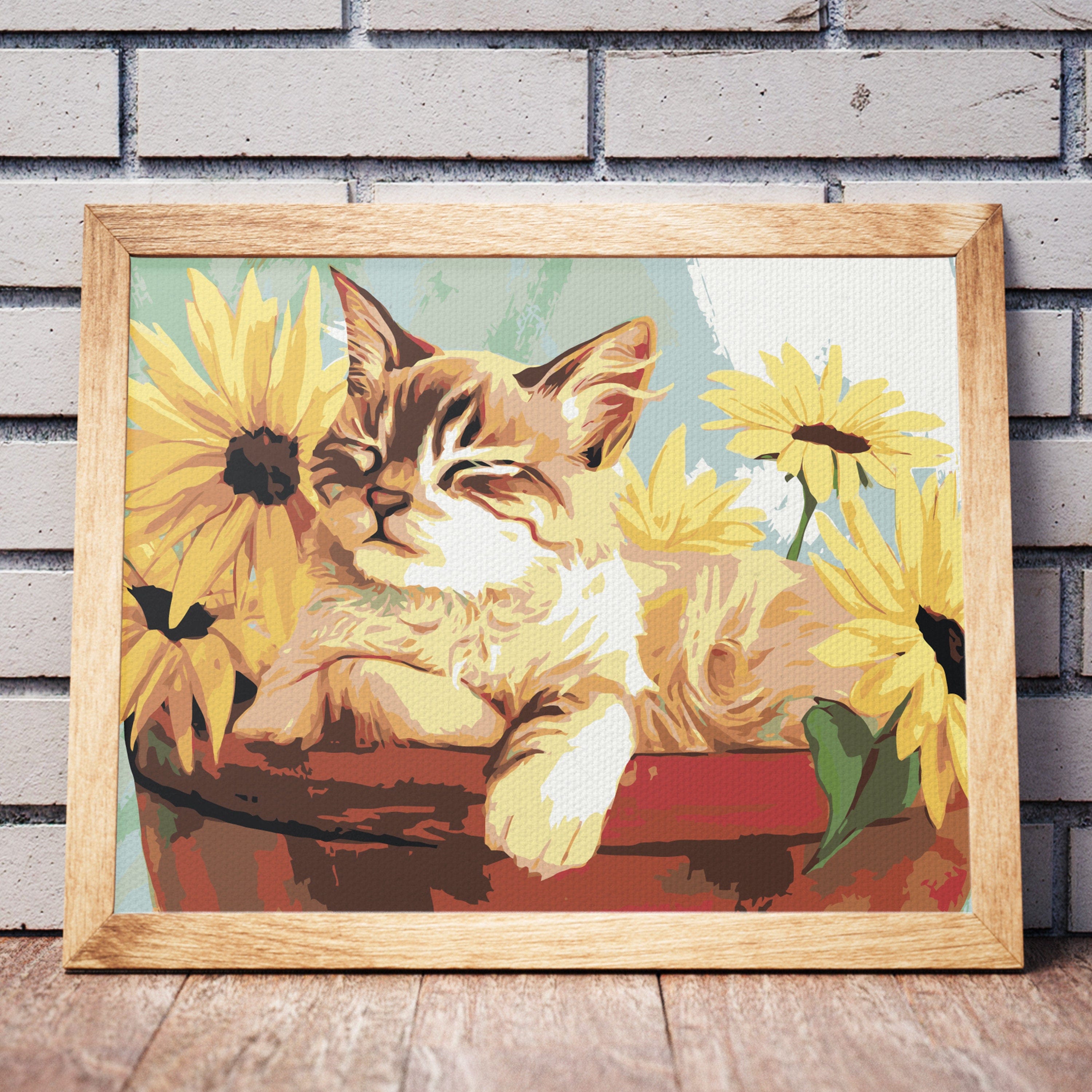 Cat dreaming en girasoles (NK0088)