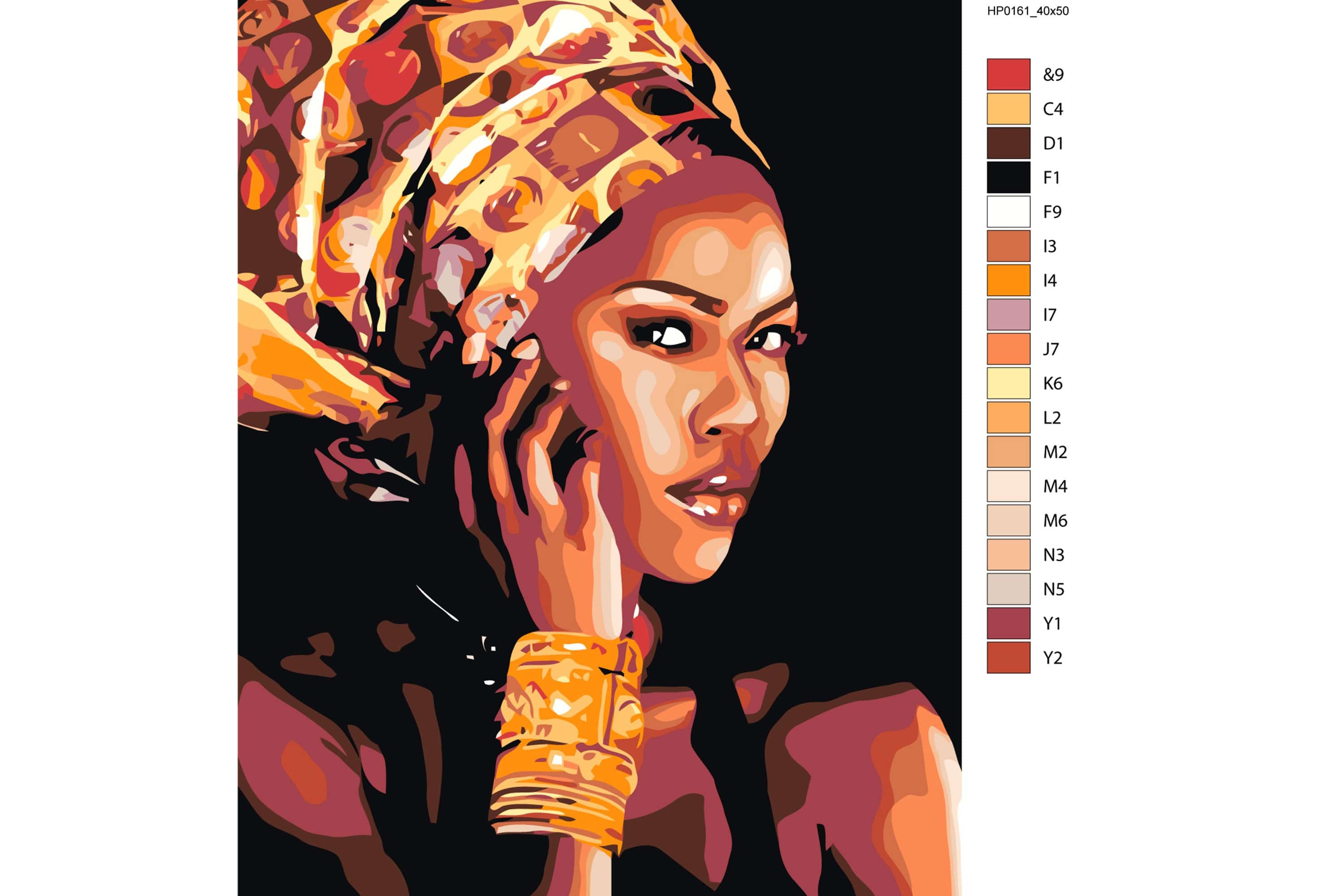 Mujer africana en oro (HP0161)